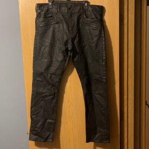 Denim & Supply RL Black Waxed Moto Jeans 38 x 32